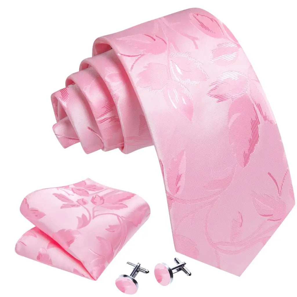 The Pink Coral Silk Tie Set