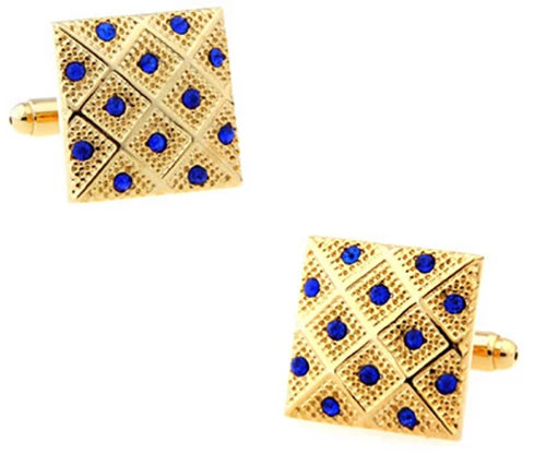 Crystal Heart Brass Cufflinks