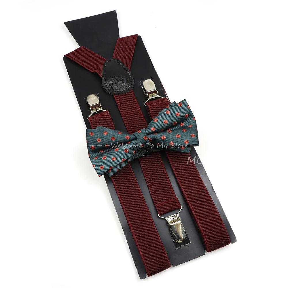 The Langford Striped Suspenders & Bowtie Set