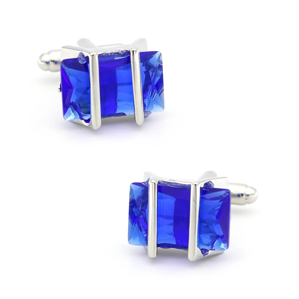 Crystal Heart Brass Cufflinks
