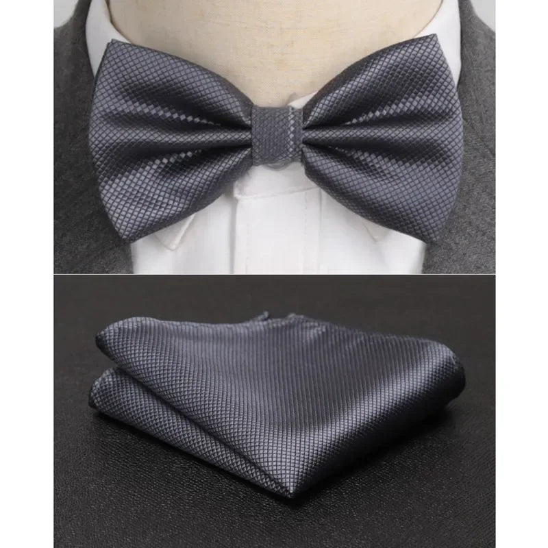 Velvero™ 2-Piece Bowtie & Cravat Set – Solid Color Formal Accessory for Weddings & Events