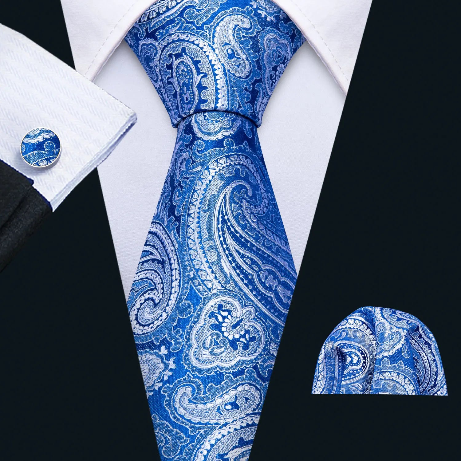 The Blue Spectrum Silk Tie Set