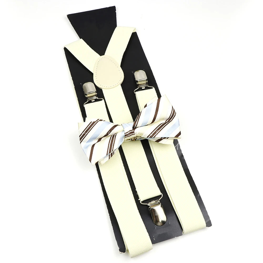 The Langford Striped Suspenders & Bowtie Set