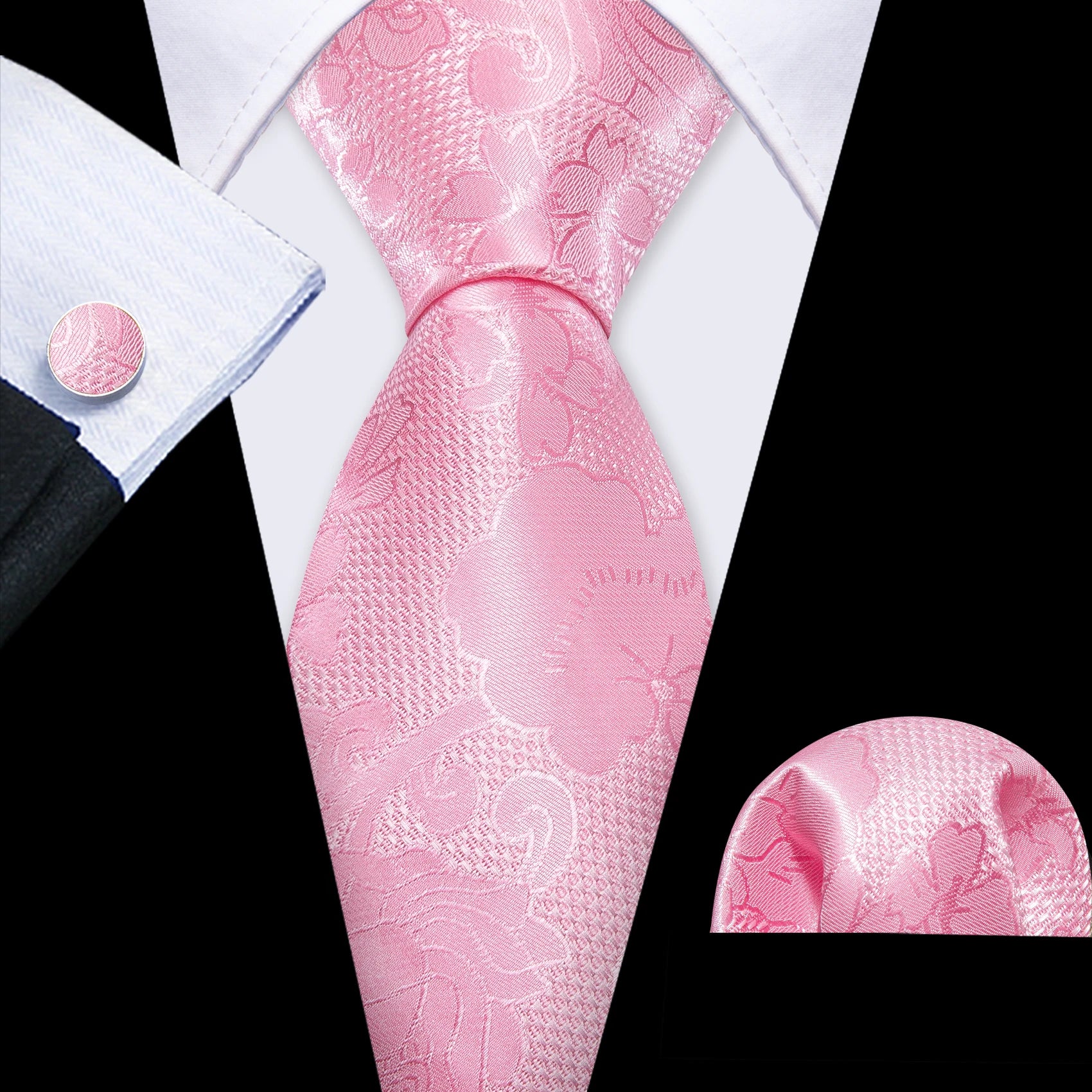 The Pink Coral Silk Tie Set