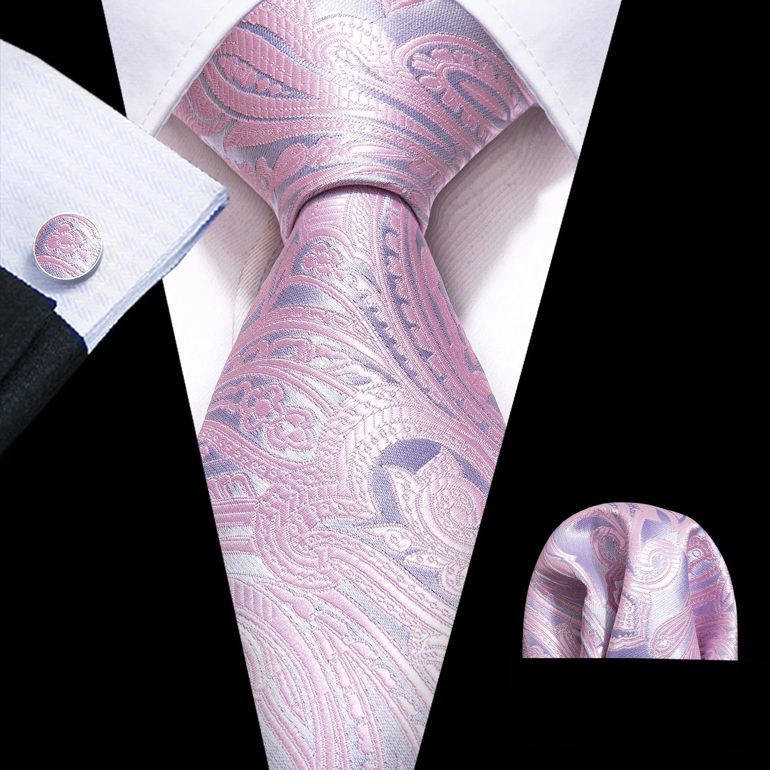 The Pink Coral Silk Tie Set