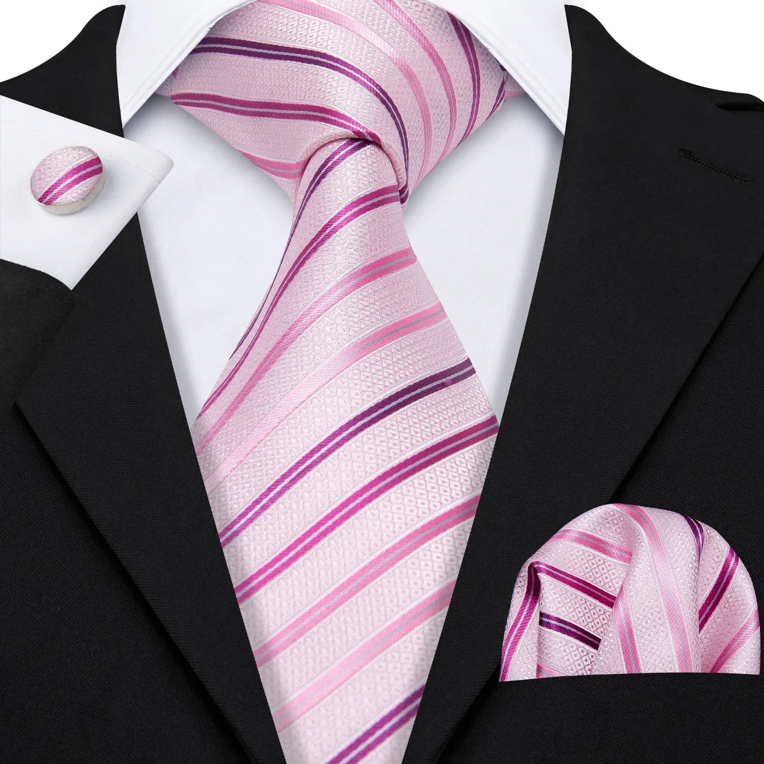 The Pink Coral Silk Tie Set