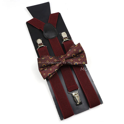 The Langford Striped Suspenders & Bowtie Set