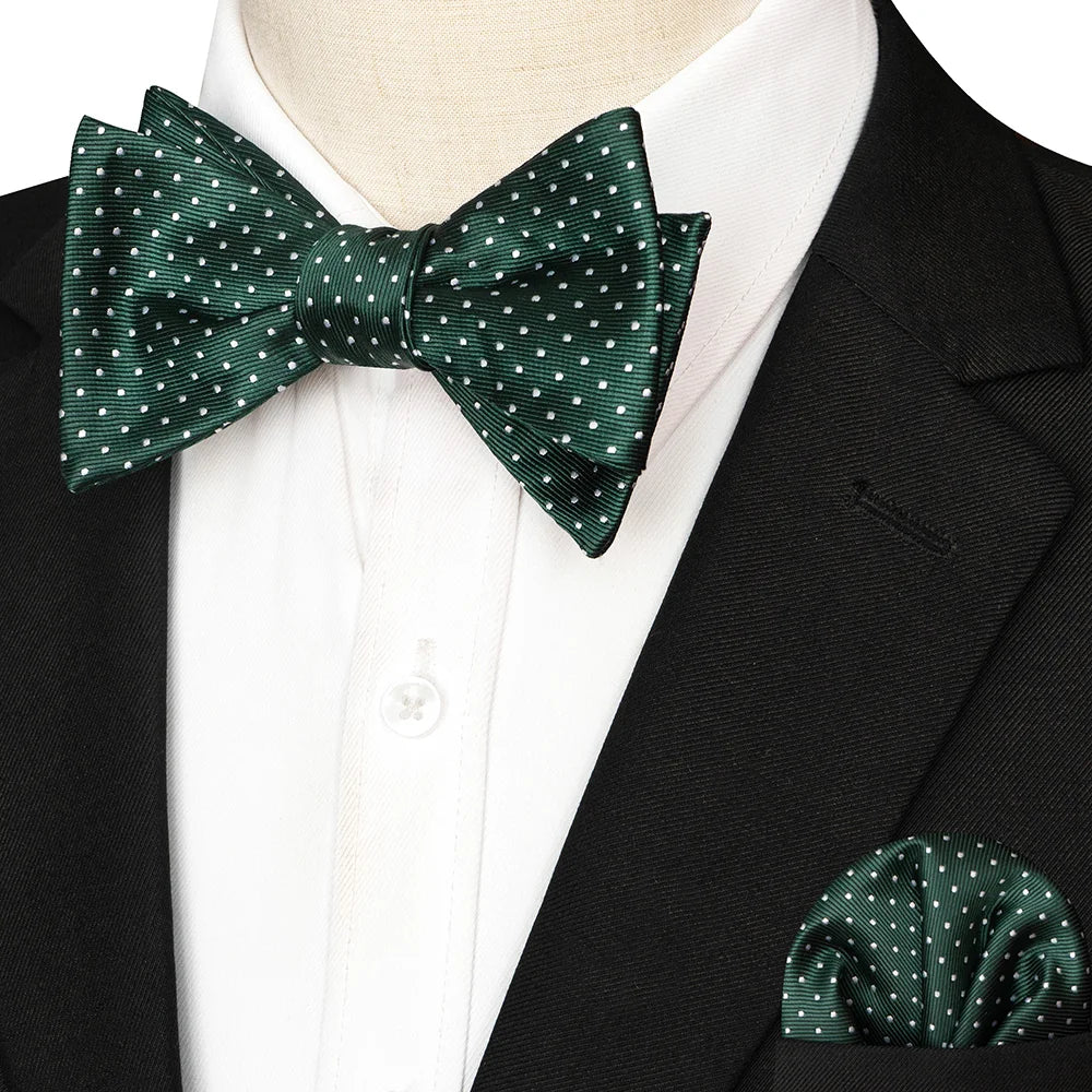 Striped Silk Bow Tie & Pocket Square Set – Refined Elegance for Every Occasion