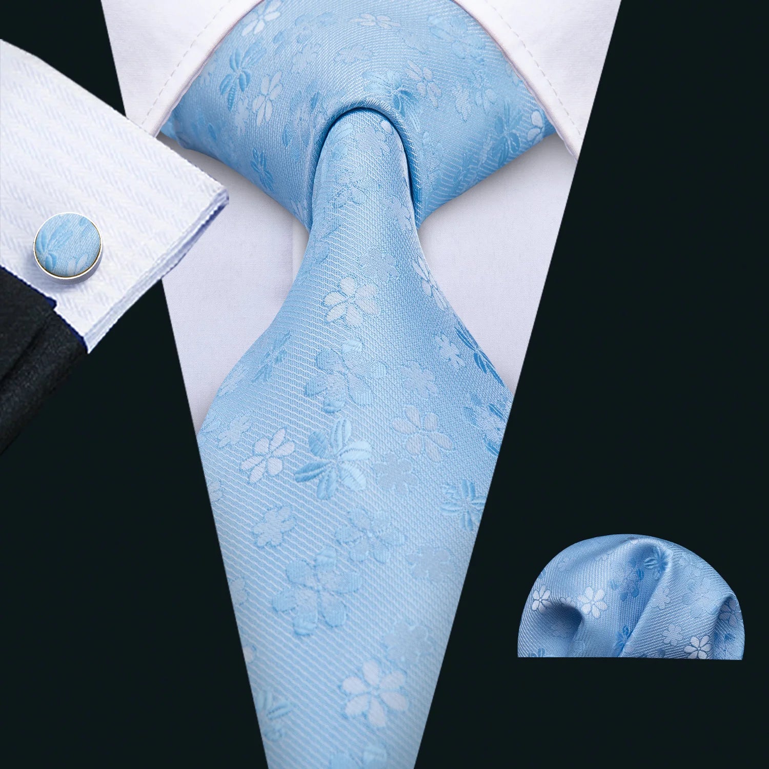 The Blue Spectrum Silk Tie Set