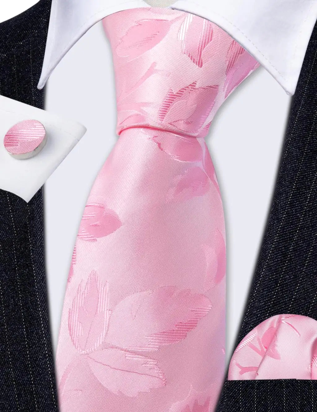 The Pink Coral Silk Tie Set