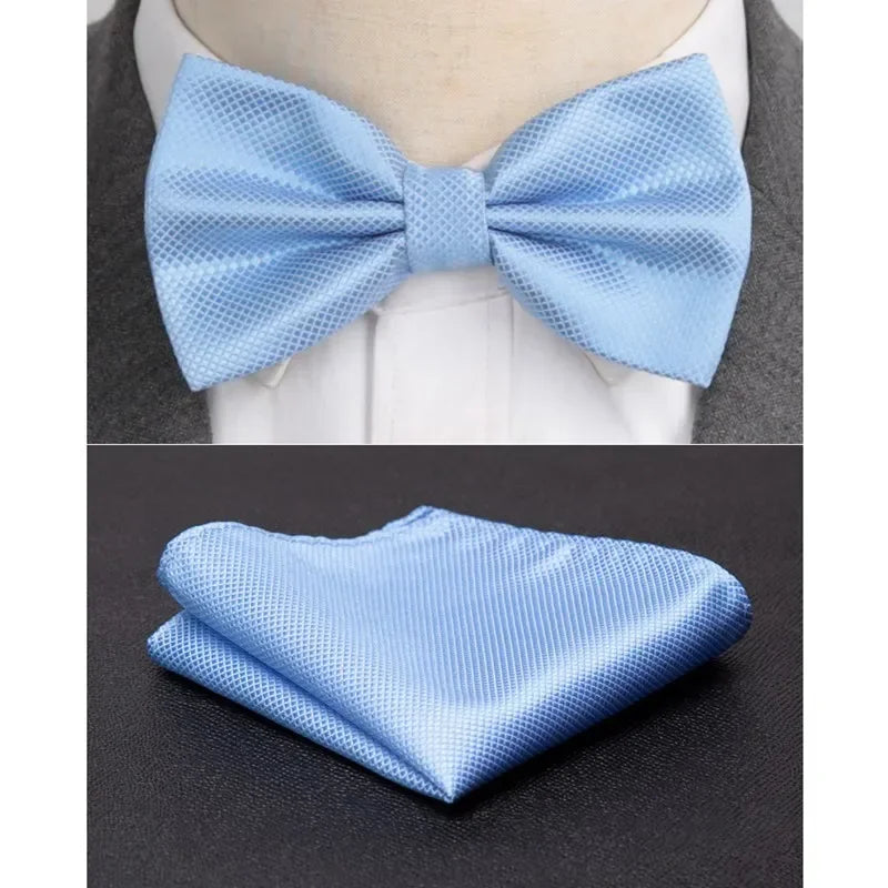 Velvero™ 2-Piece Bowtie & Cravat Set – Solid Color Formal Accessory for Weddings & Events