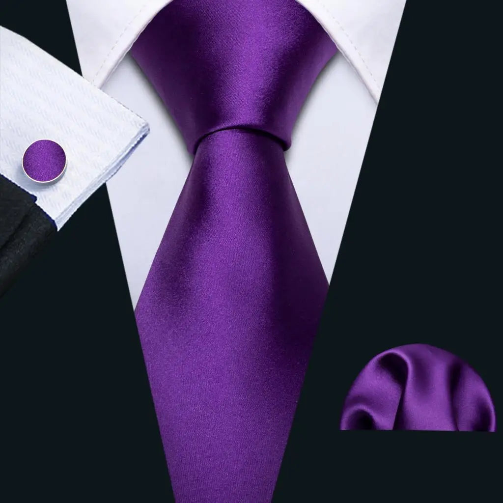 The Purple Floral Silk Tie Set