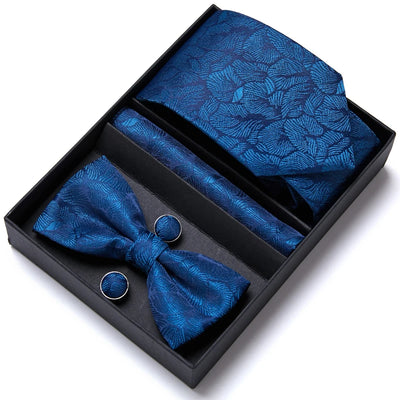 VanGise Prestige Tuxedo Gift Set – Silk Tie, Bow Tie, Cufflinks & Handkerchief