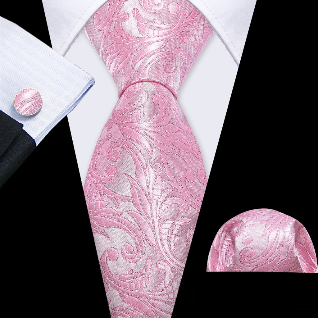 The Pink Coral Silk Tie Set