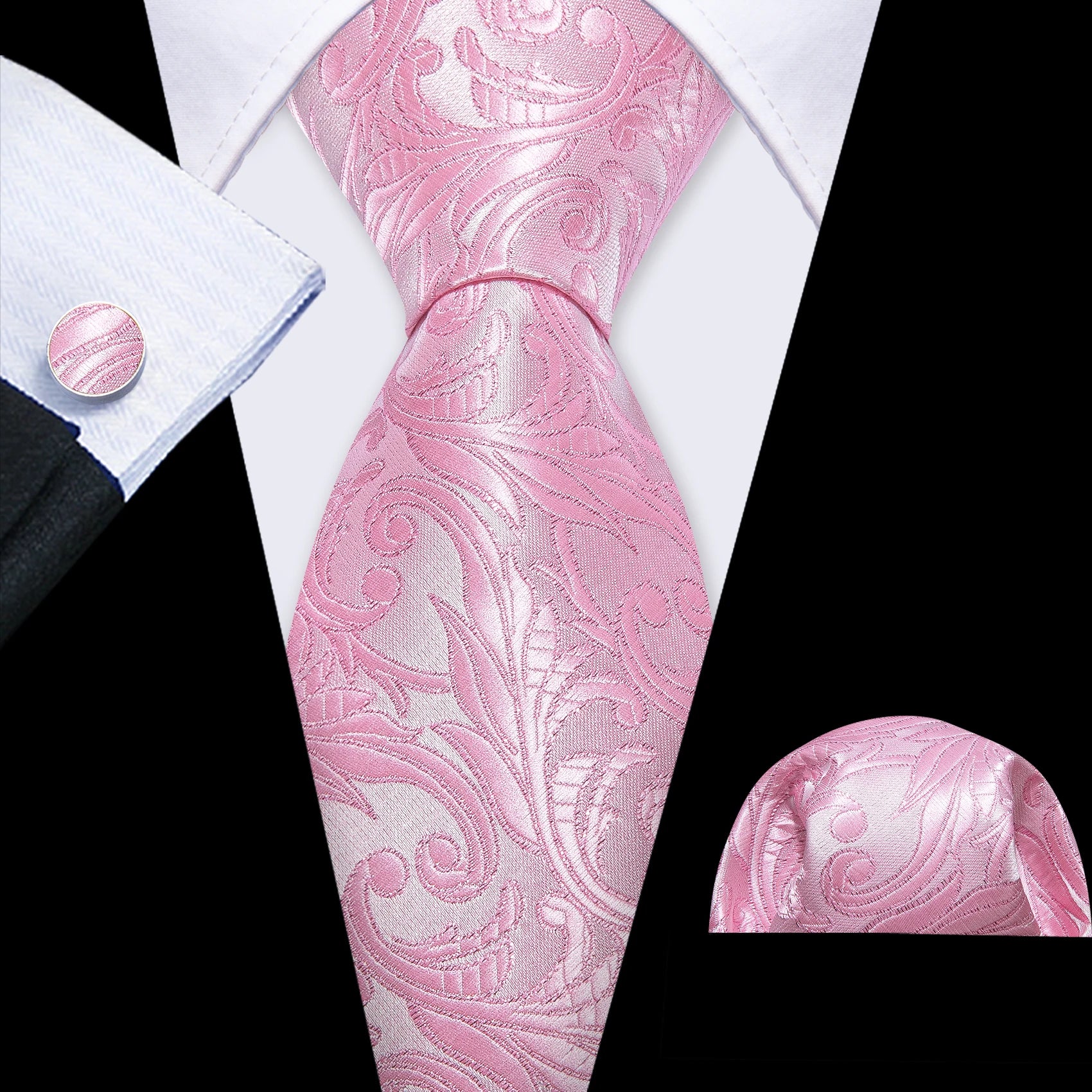 The Pink Coral Silk Tie Set