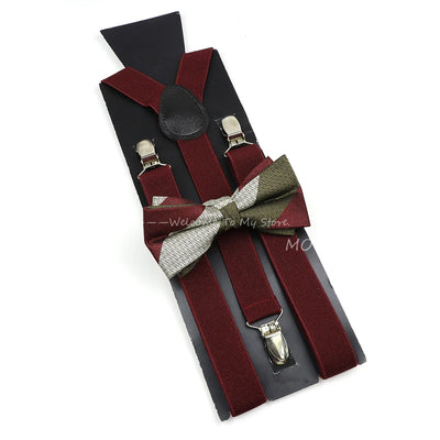 The Langford Striped Suspenders & Bowtie Set