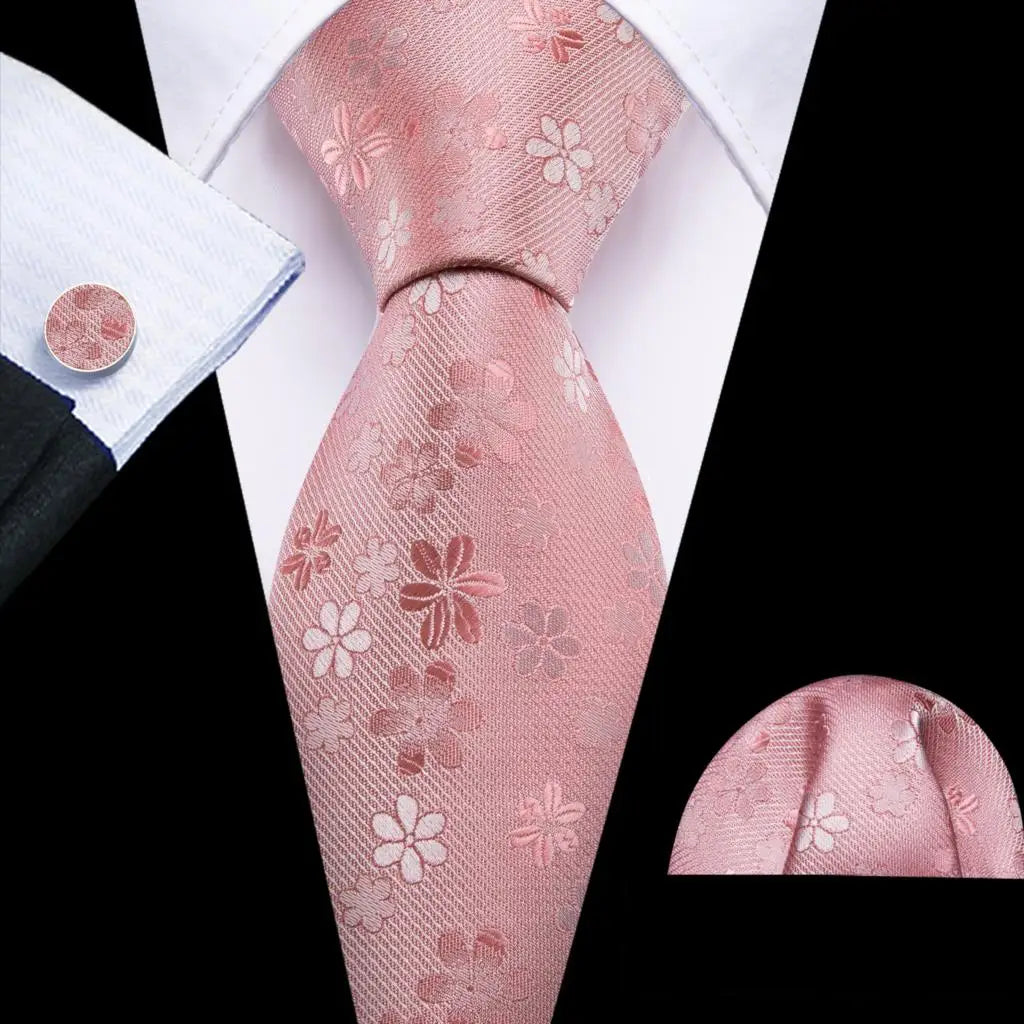 The Pink Coral Silk Tie Set