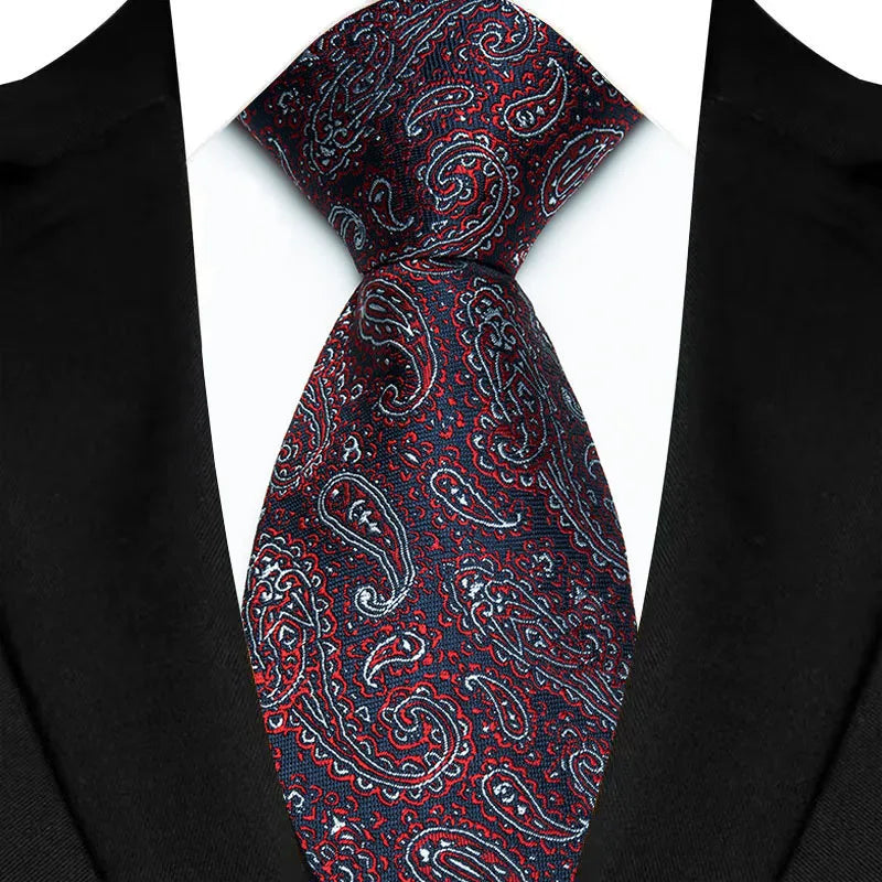 VelvetLine™ Classic Dark Red Paisley Tie (8CM)
