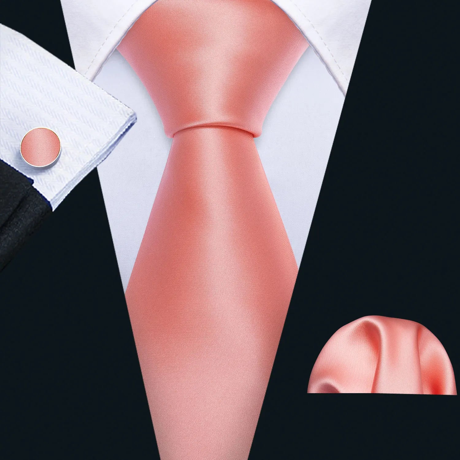 The Pink Coral Silk Tie Set