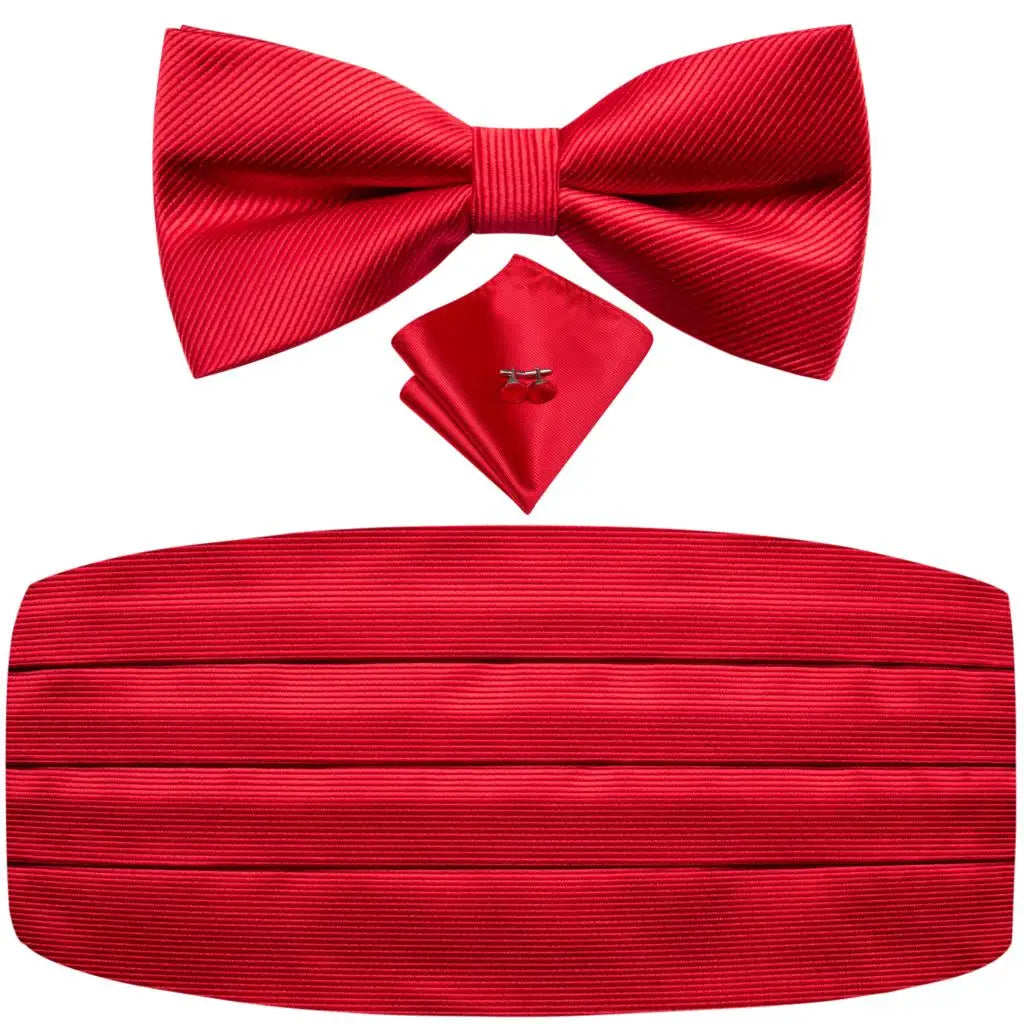 Black Vintage Floral Cummerbund & Bow Tie Set