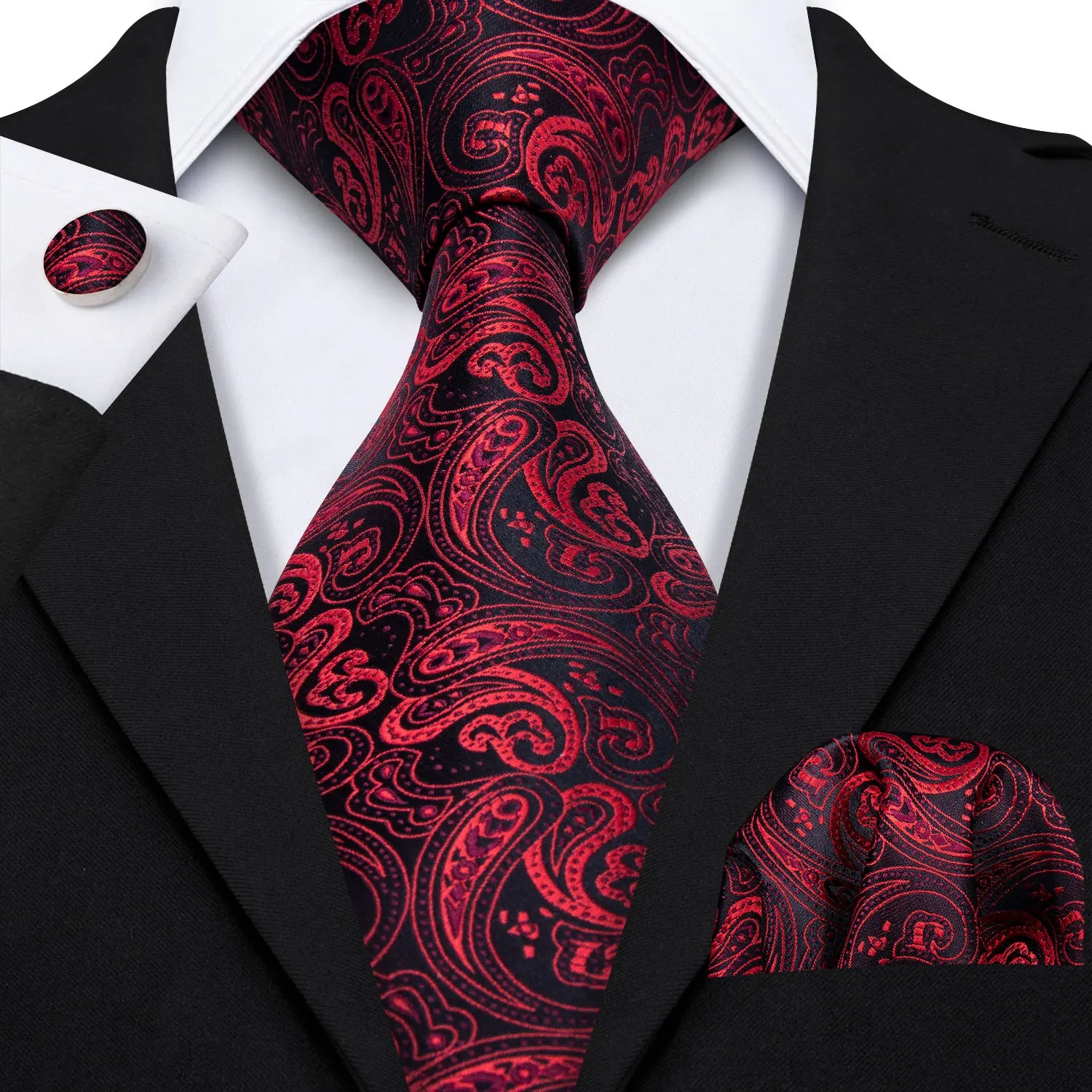 The Burgundy Rose Silk Tie Set
