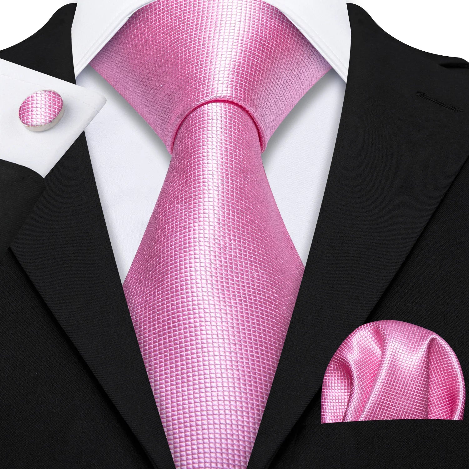 The Pink Coral Silk Tie Set