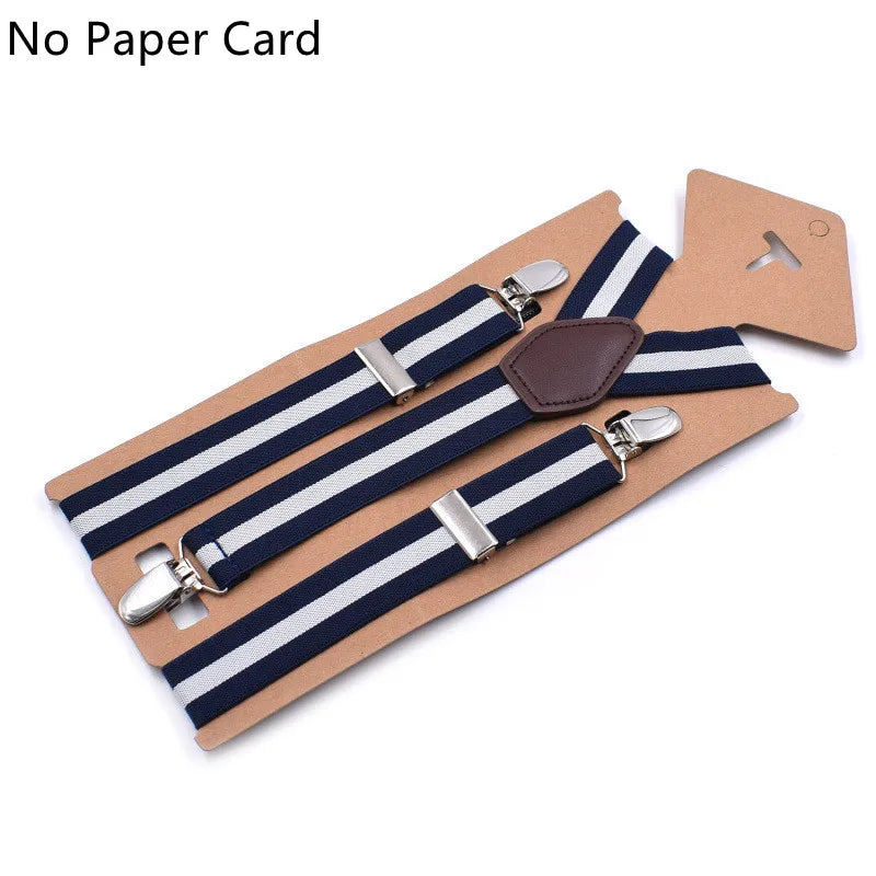 Hbright Classic 3-Clip Adjustable Suspenders – Striped Elastic Braces for Men