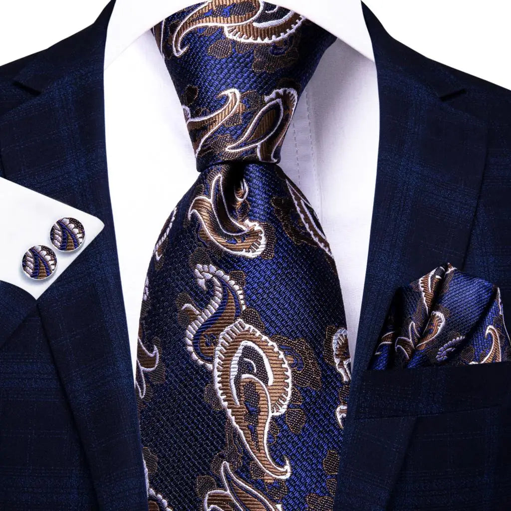 Navy & Gold Regal Paisley