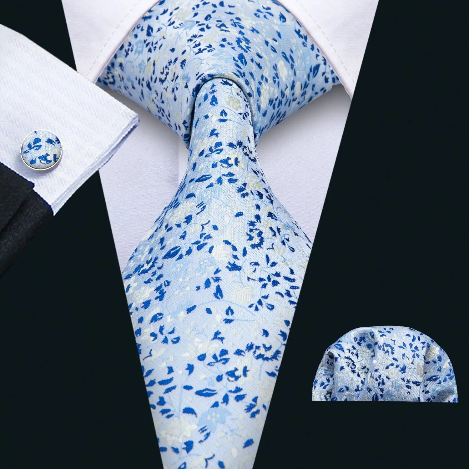The Blue Spectrum Silk Tie Set