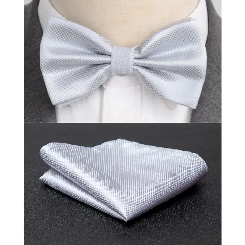 Velvero™ 2-Piece Bowtie & Cravat Set – Solid Color Formal Accessory for Weddings & Events