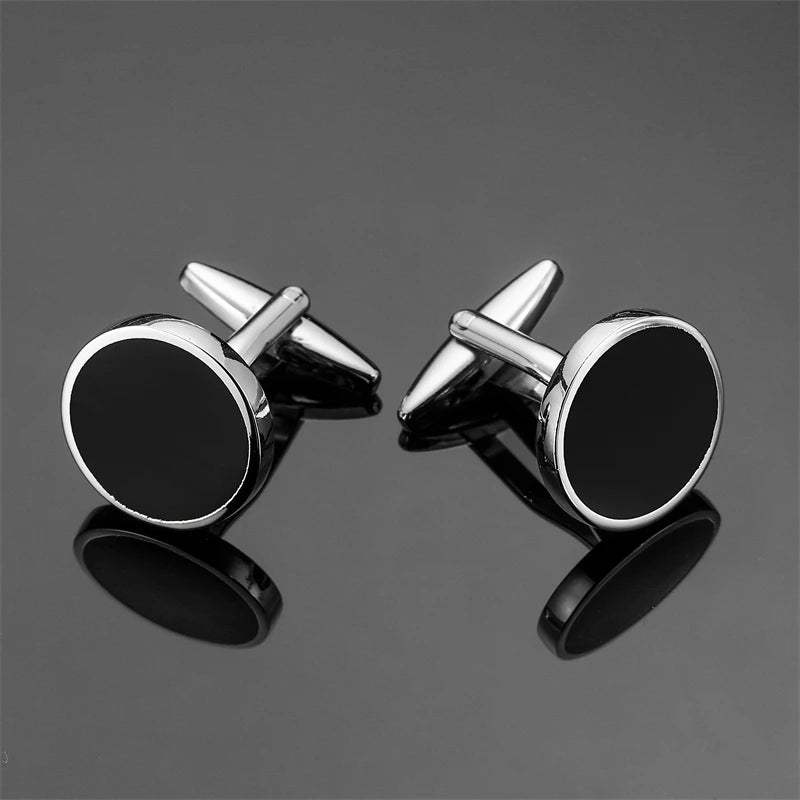 Retro Blue & Black Square Pattern Cufflinks