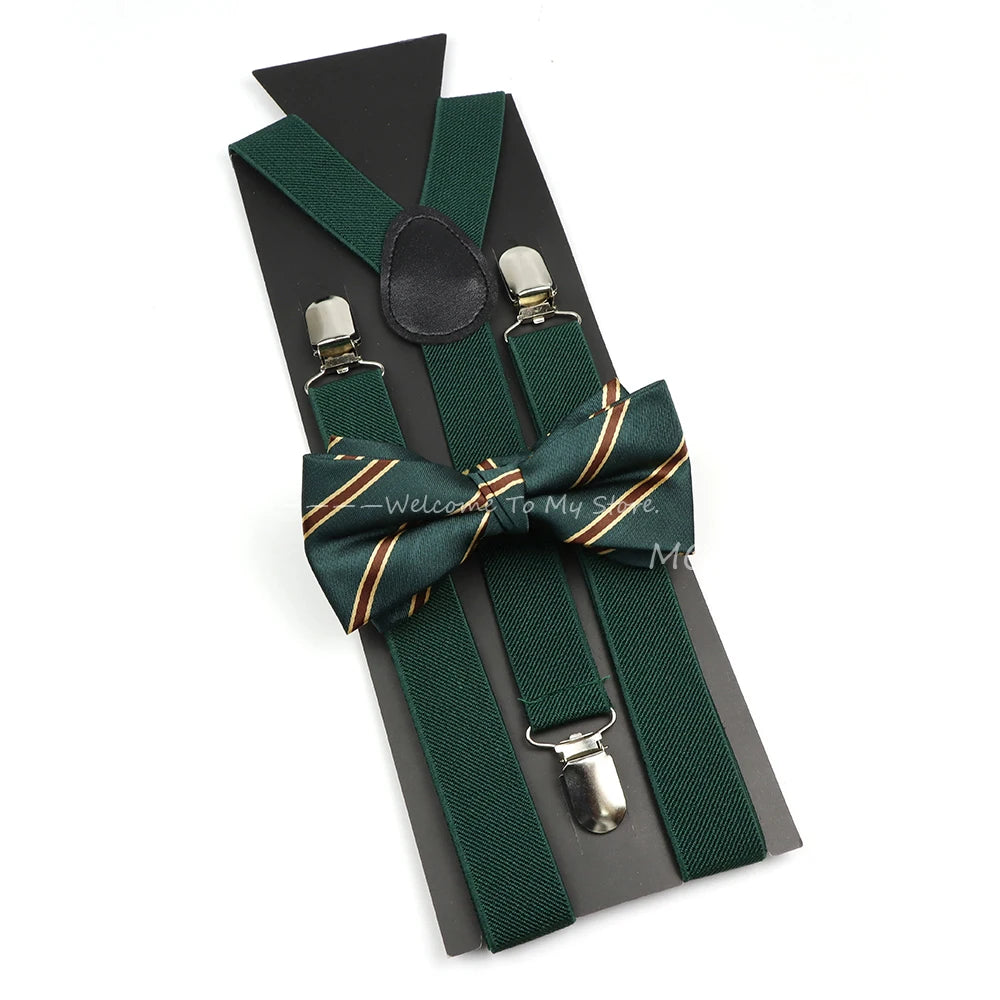 The Langford Striped Suspenders & Bowtie Set