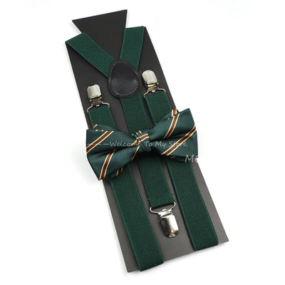 The Langford Striped Suspenders & Bowtie Set