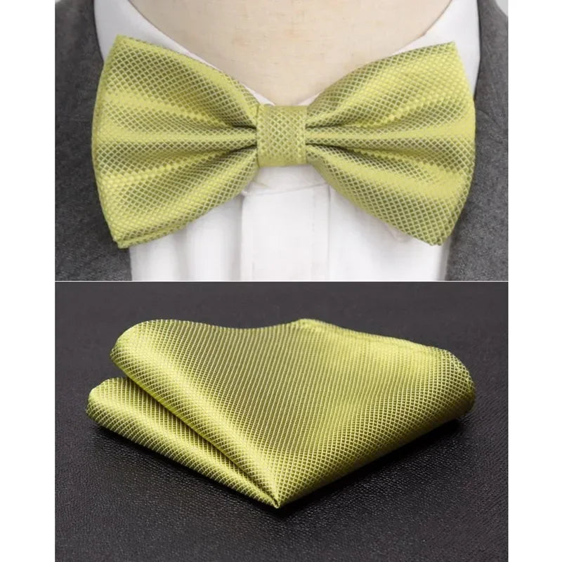 Velvero™ 2-Piece Bowtie & Cravat Set – Solid Color Formal Accessory for Weddings & Events