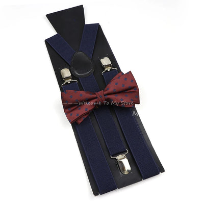 The Langford Striped Suspenders & Bowtie Set