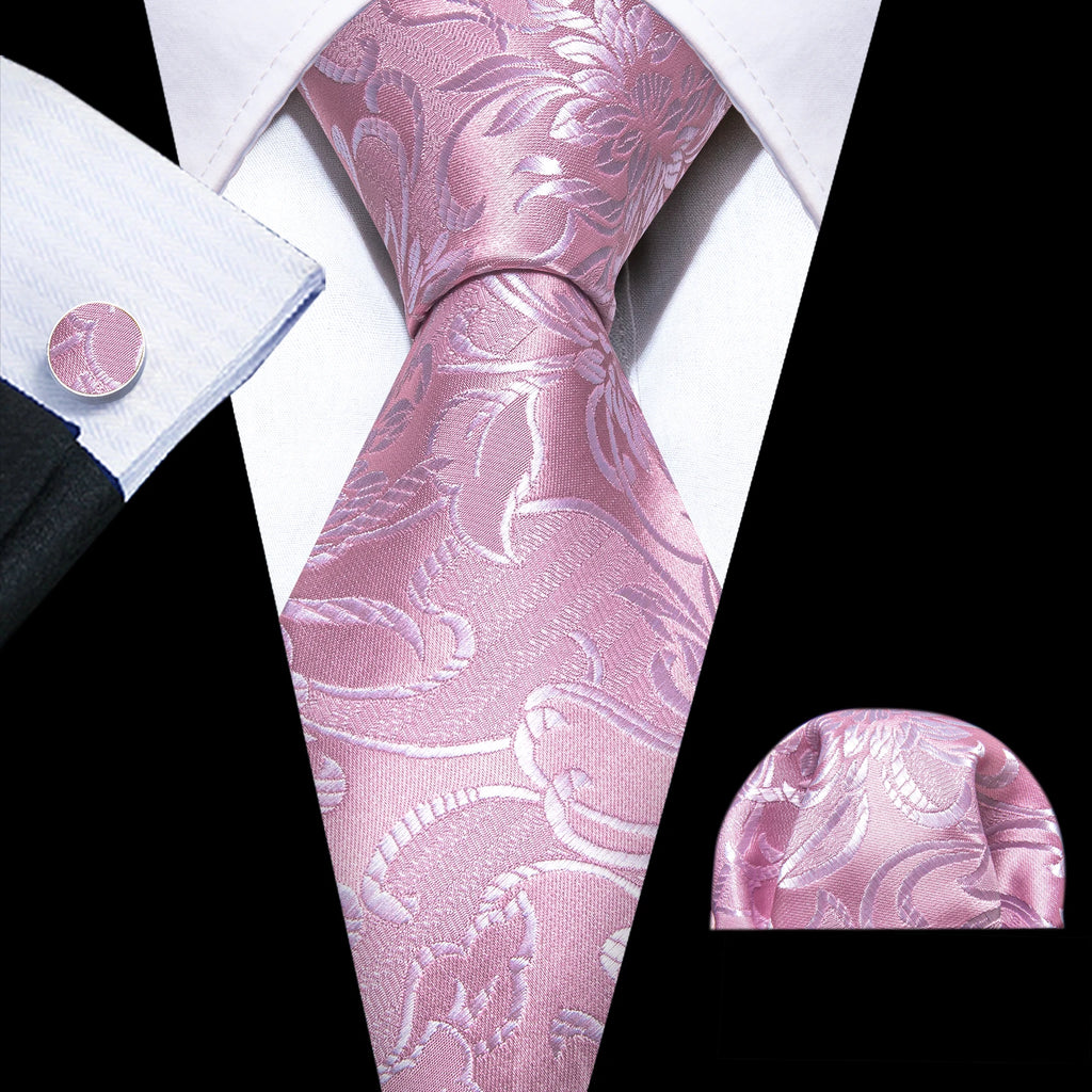 The Pink Coral Silk Tie Set