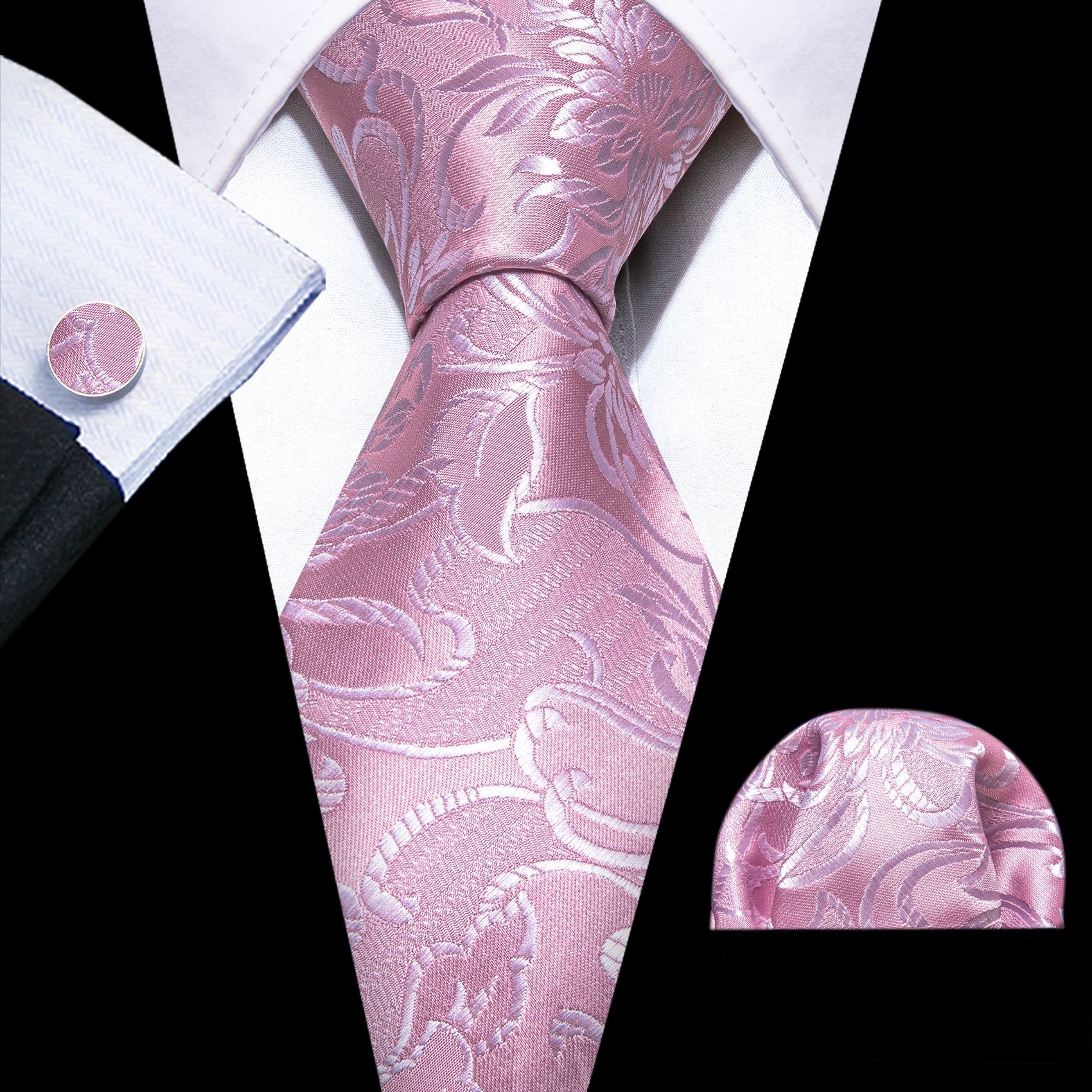 The Pink Coral Silk Tie Set