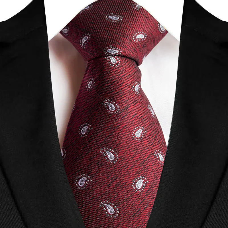 VelvetLine™ Classic Dark Red Paisley Tie (8CM)