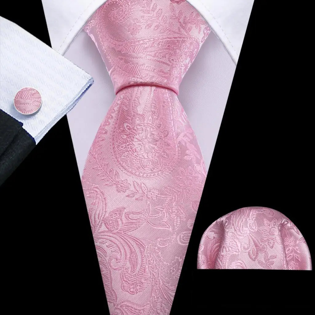 The Pink Coral Silk Tie Set