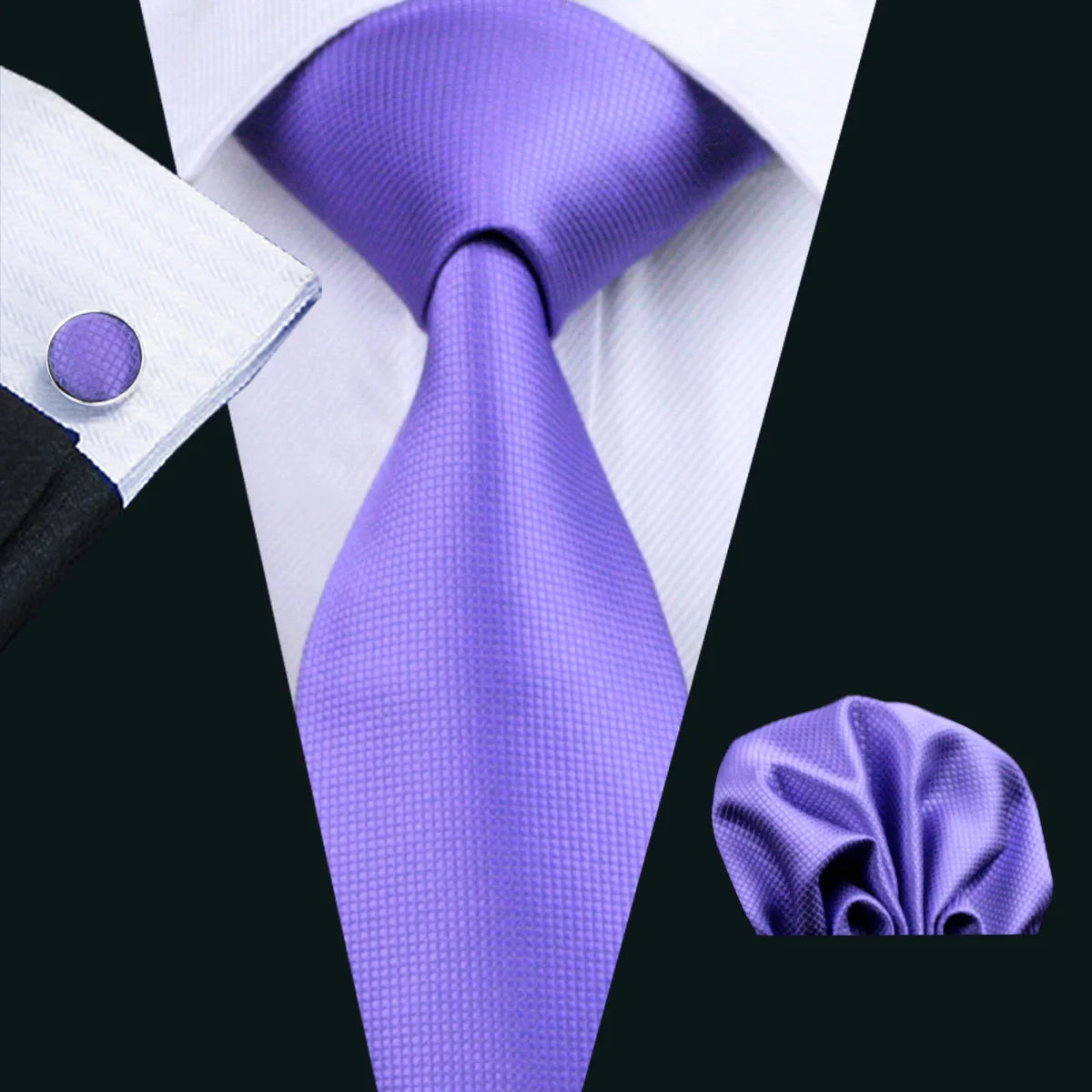 The Purple Floral Silk Tie Set