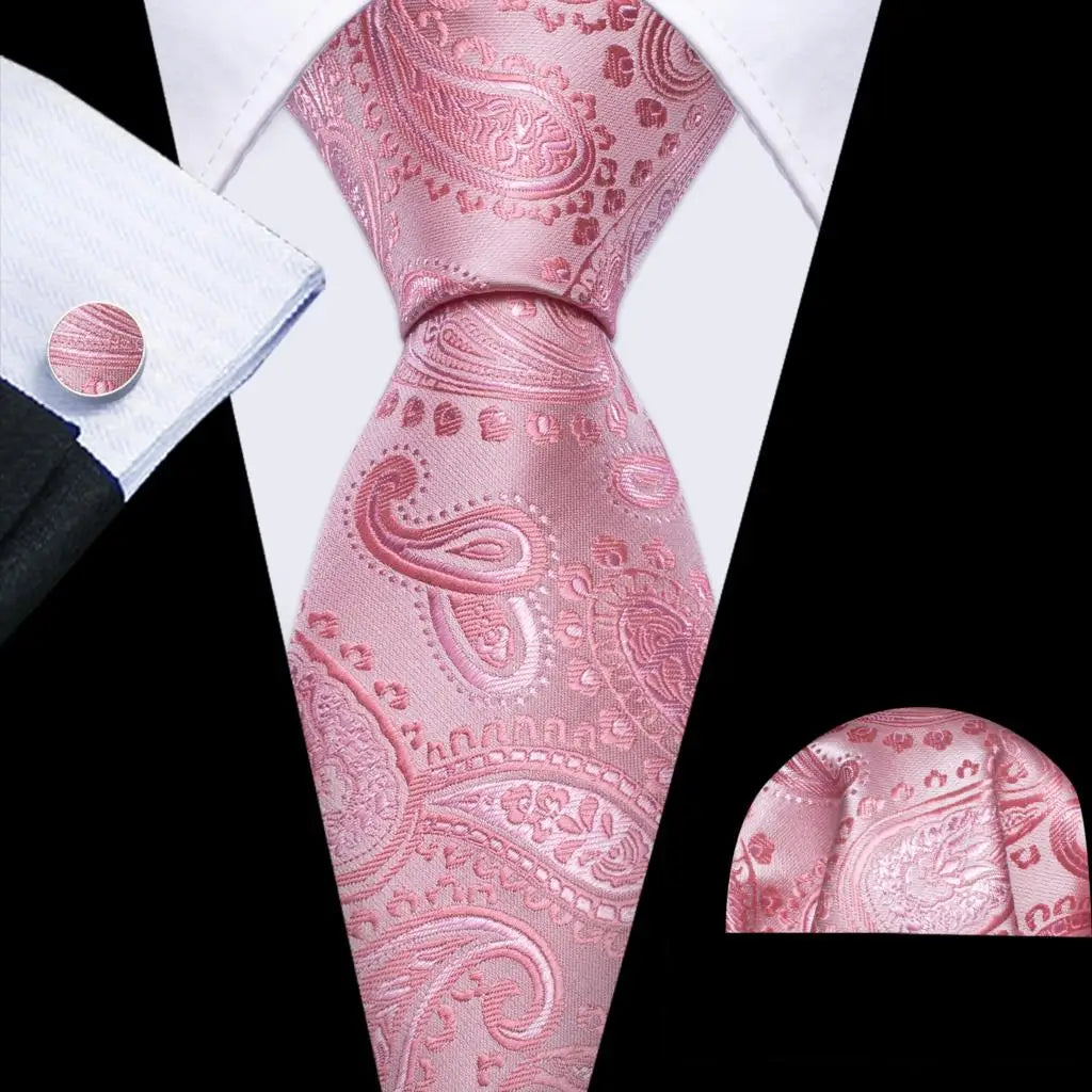 The Pink Coral Silk Tie Set