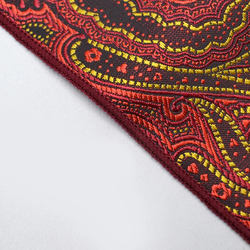 25cm Men’s Classic Paisley Striped Pocket Square – Elegant Handkerchief for Suit & Wedding
