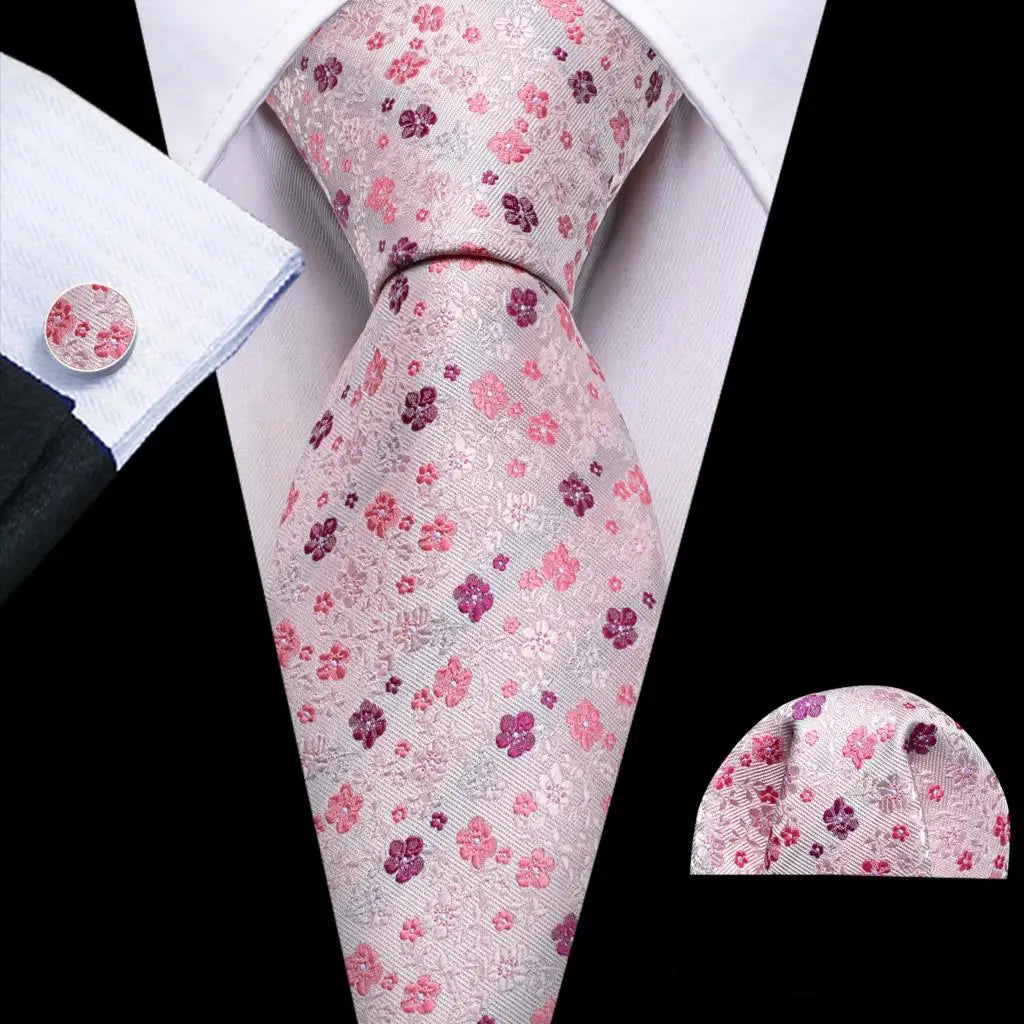 The Pink Coral Silk Tie Set