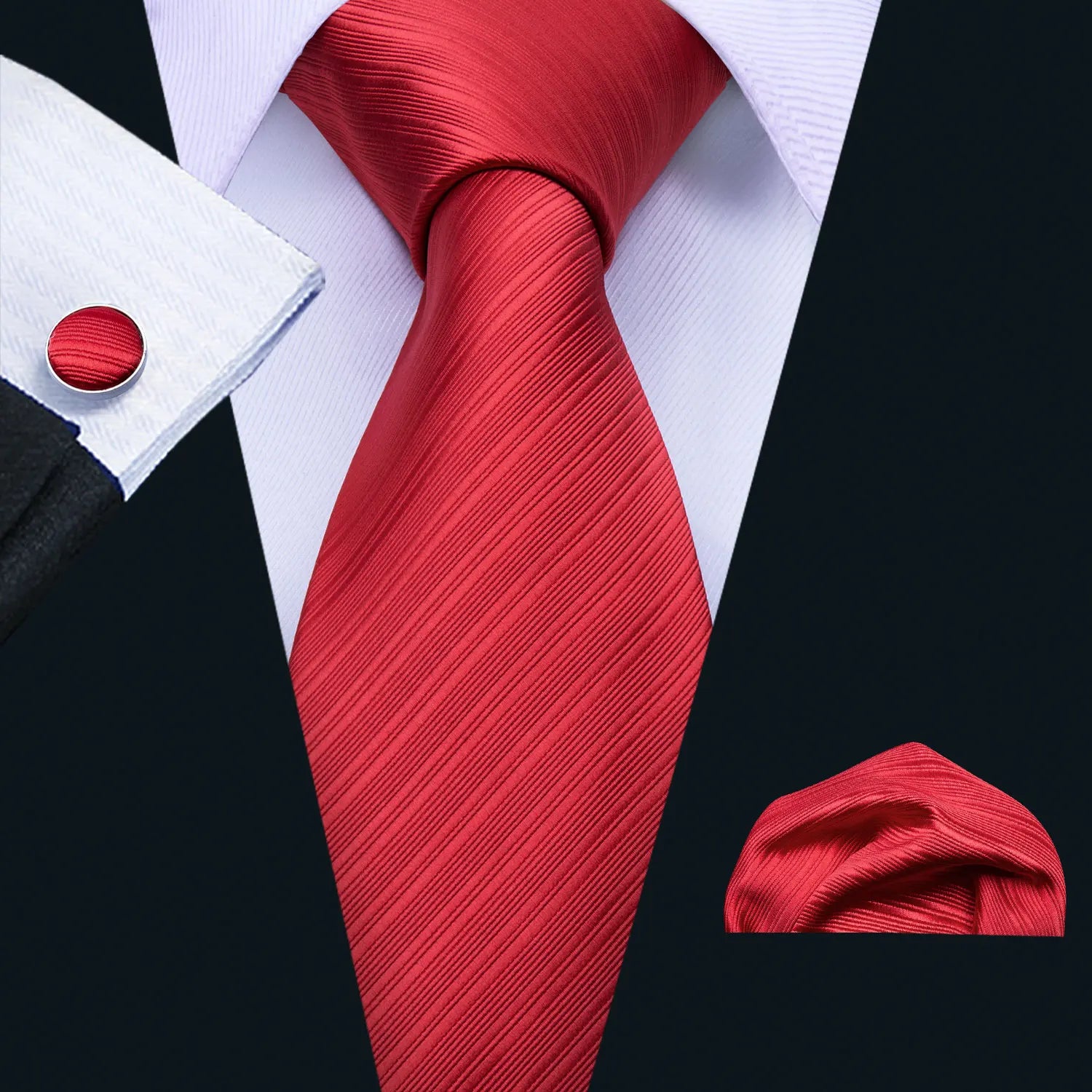 The Burgundy Rose Silk Tie Set