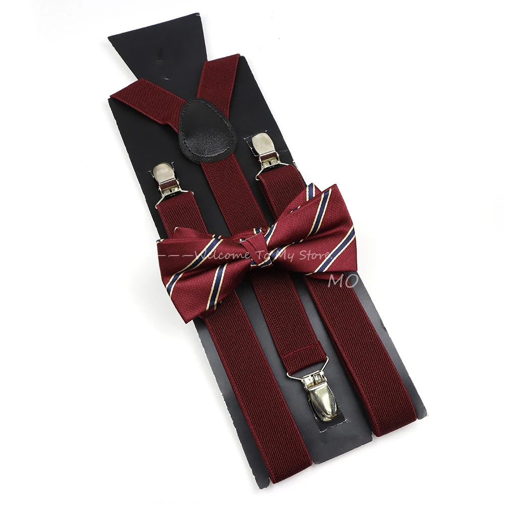 The Langford Striped Suspenders & Bowtie Set