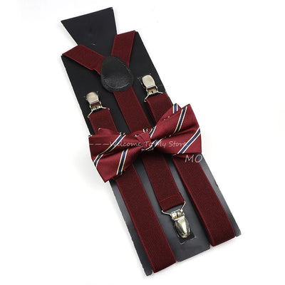 The Langford Striped Suspenders & Bowtie Set