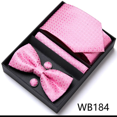VanGise Prestige Tuxedo Gift Set – Silk Tie, Bow Tie, Cufflinks & Handkerchief