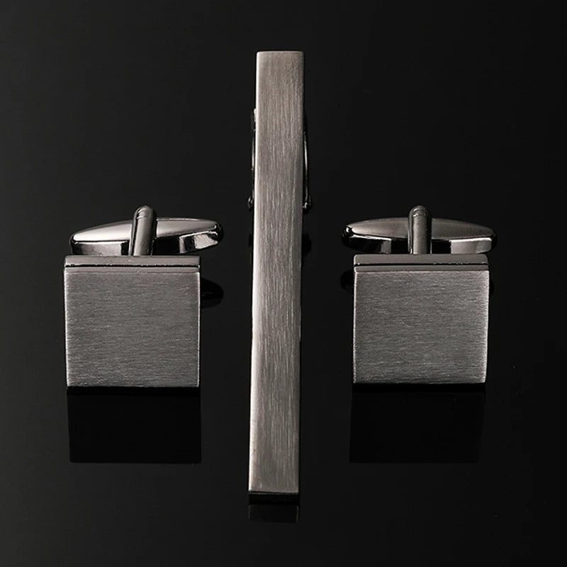 Classic Laser-Engraved Tie Clip & Cufflink Set