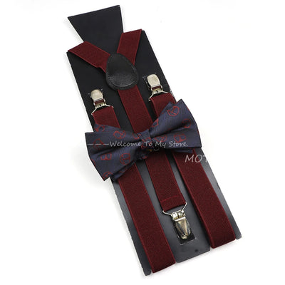 The Langford Striped Suspenders & Bowtie Set