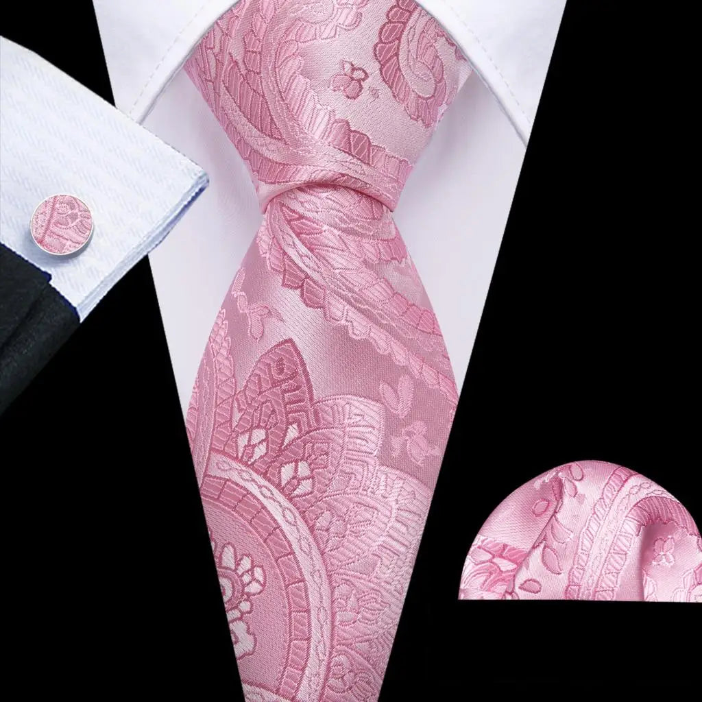 The Pink Coral Silk Tie Set